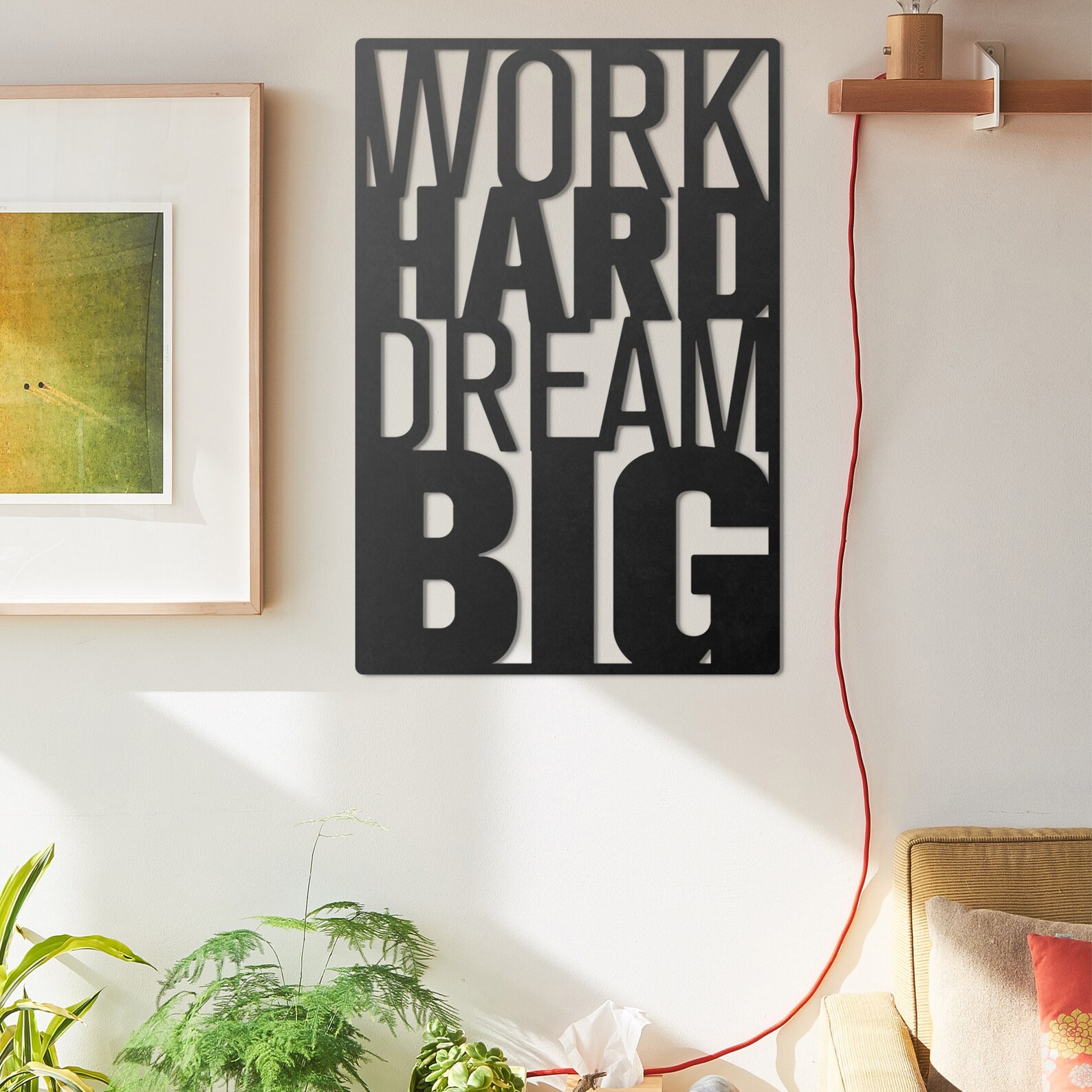 Work Hard Dream Big Metal Wall Art Metal Wall Decor Metal Etsy