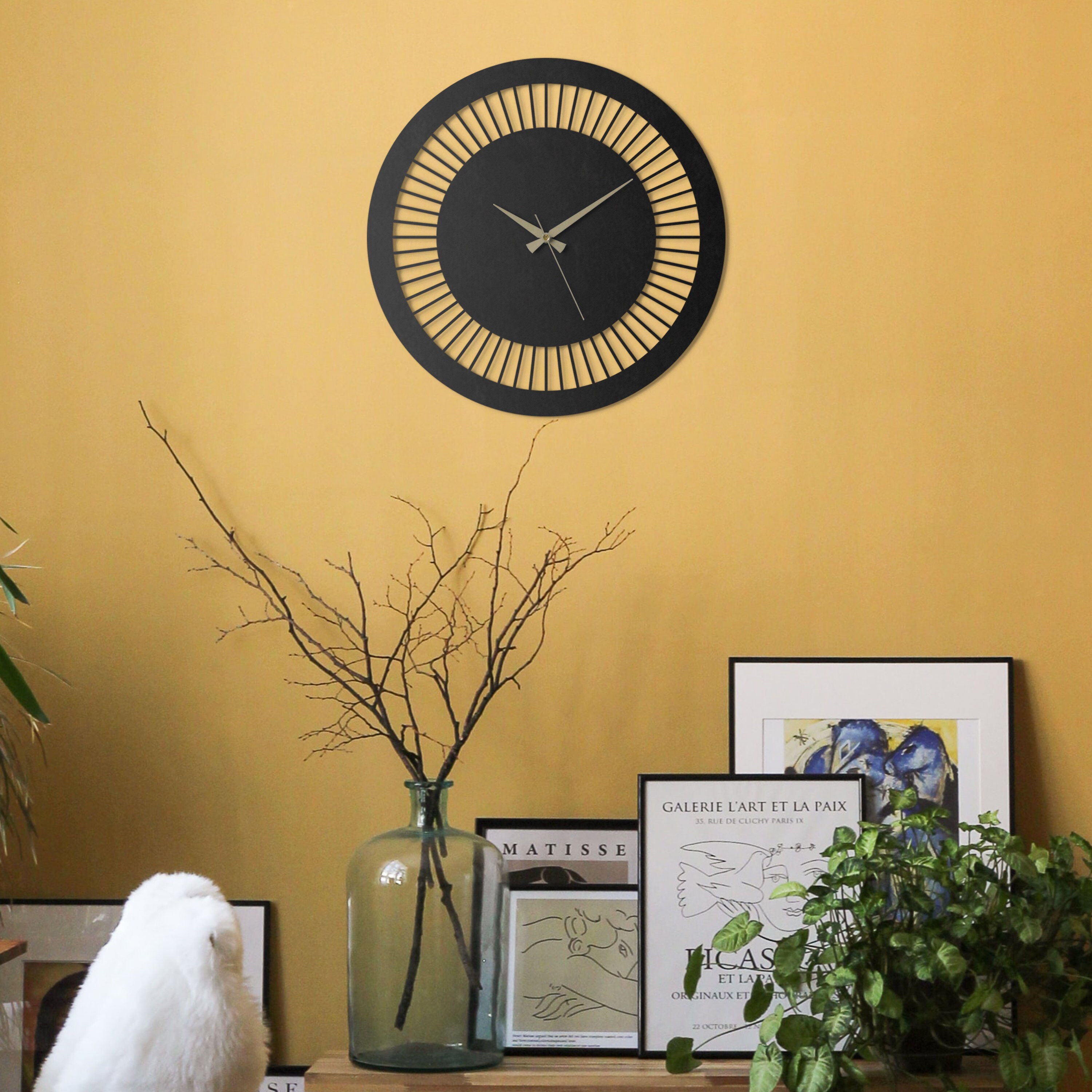 Frith Metal Wall Clock Silent Wall Clock Metal Wall Art Etsy