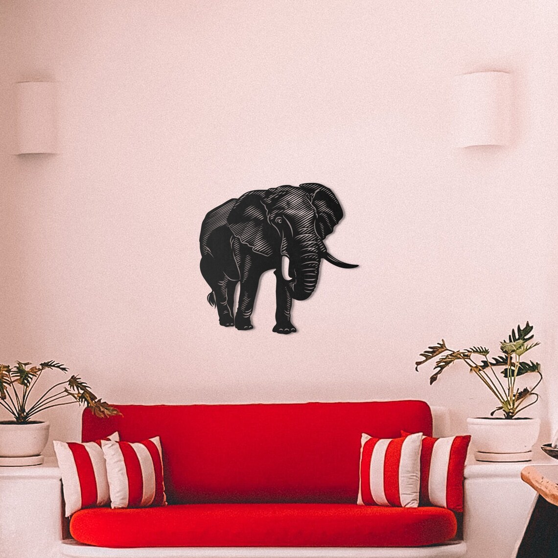 Elephant Metal Wall Art Metal Wall Decor Wildlife Metal Art Etsy