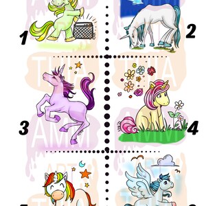 Do wydrukowania 6 ilustracji jednorożców do pokolorowania w formacie A4, do natychmiastowego pobrania