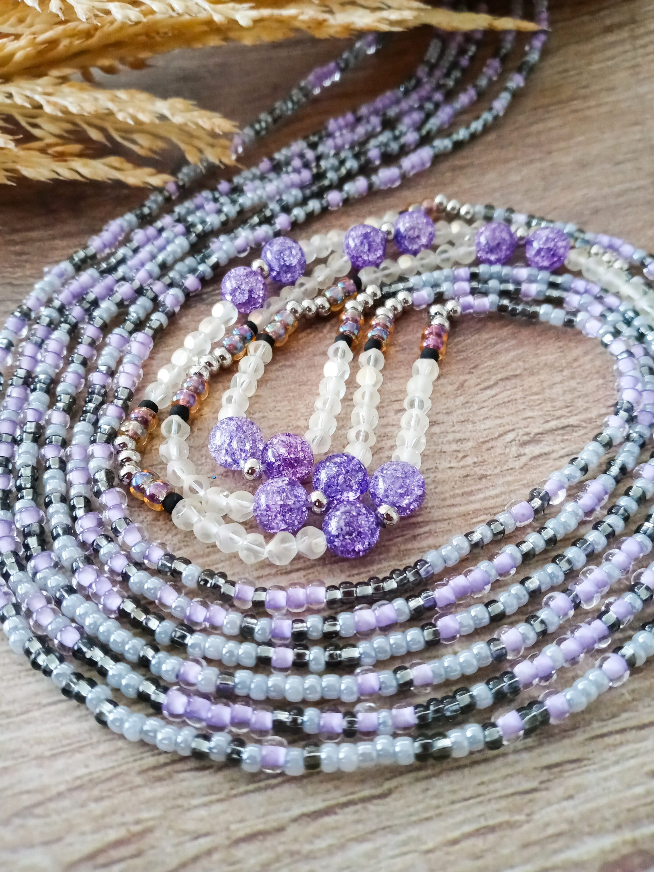 Purple waist beads hot sale