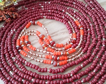 Waist Beads, Gemstone Body Beads, Belly Chain, Weight Tracker, African Belly Beads, Crystal Jewelry