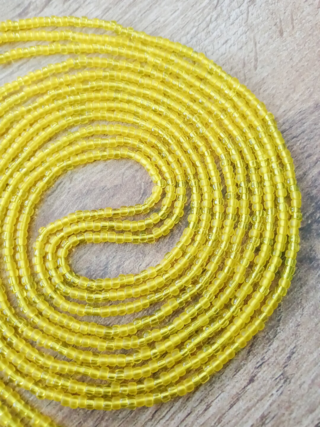 Yellow Bead Jewelry for Her Handmade Body Beads Summer Belly Chain for