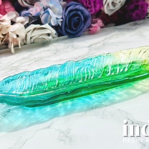 Multicolor Feather Trinket Dish - Use as Ring Dish, Trinket Tray or Ash Tray - Handmade Gift