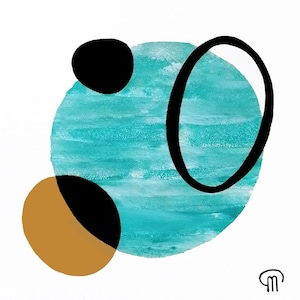 Art Zen Minimaliste Monotype sur carton toilé 30x30 cm