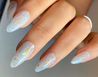 MOLLY - Crystal Quartz - set of 10 luxury made to order nails