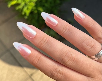ESTELLE Press On Nails - Glazed French - set de 10 uñas de lujo hechas a medida