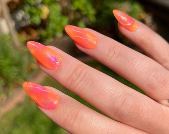 LOLITA Press On Nails - Neon Marble - set of 10 luxury made to order nails