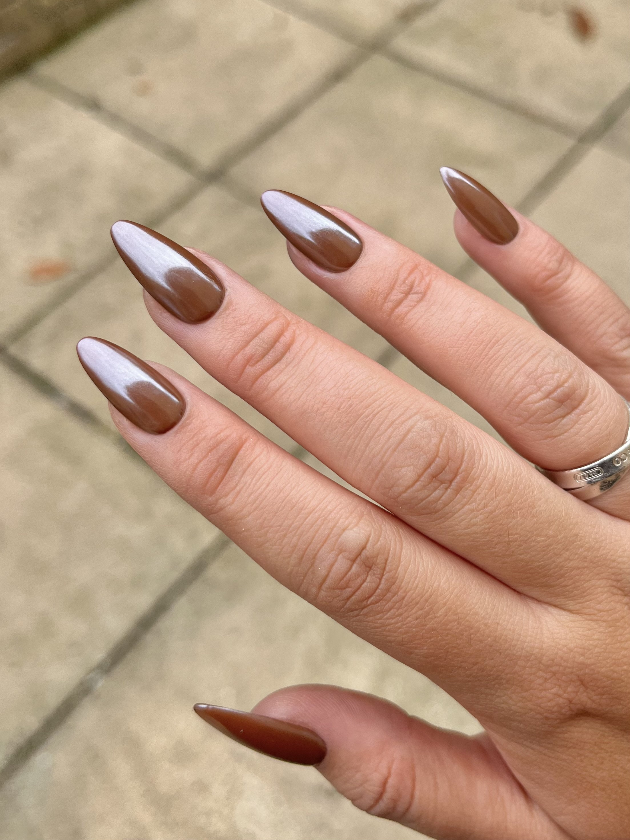 Glossy Chocolate Nail Designs