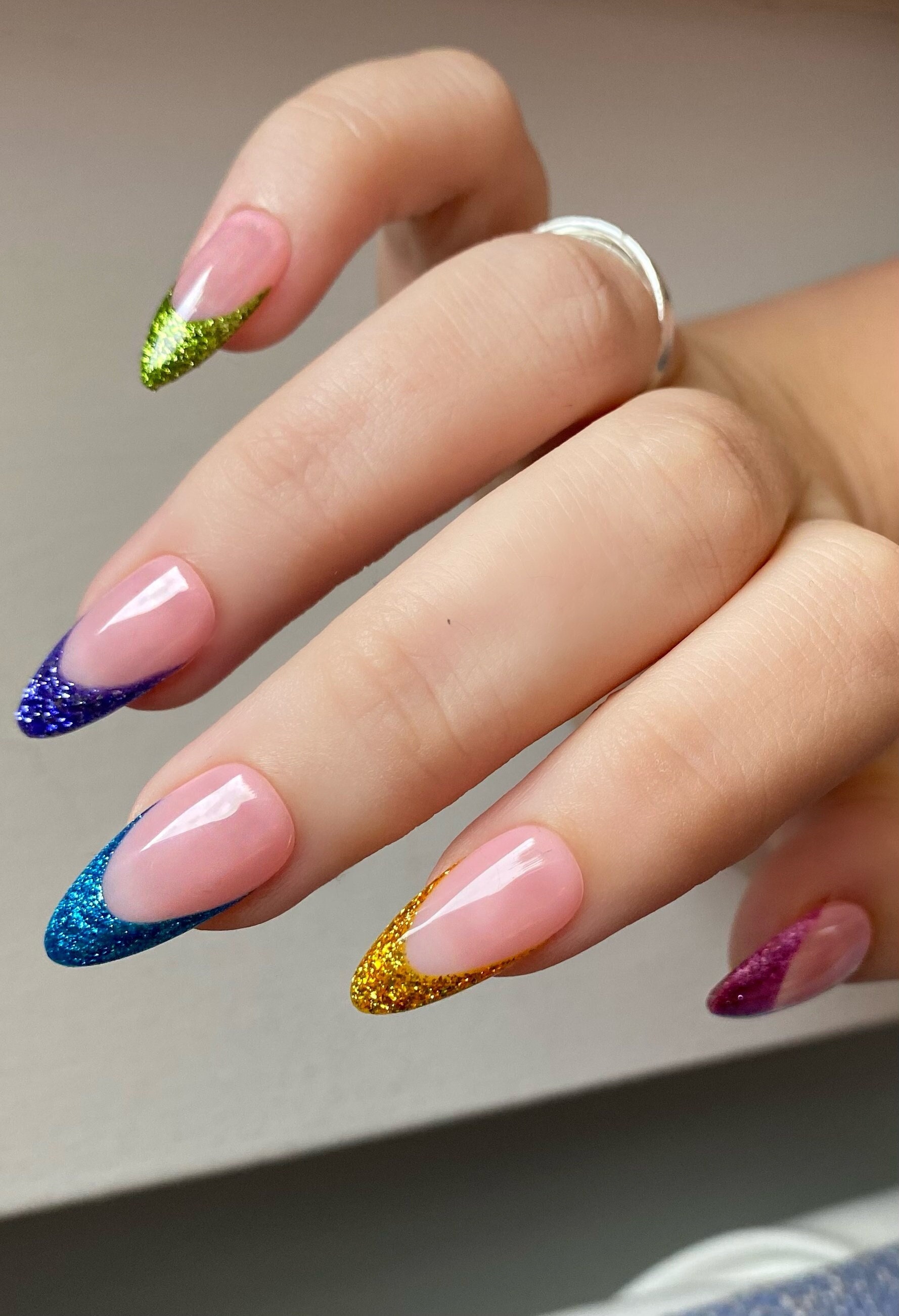 Glitter Tip Nails - Etsy Glitter Tip Nails - Etsy