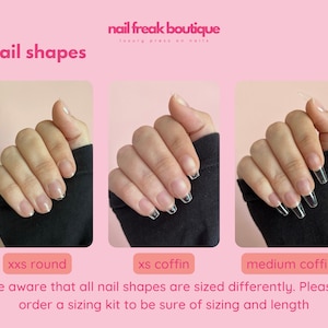 PHOEBE Press On Nails Tortie Skinny French set of 10 luxury made to order nails image 5