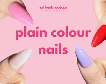 PLAIN COLOR Press On Nails - conjunto de 10 uñas de lujo hechas a pedido