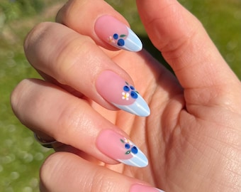 AFINA Press On Nails - Blueberry Nails - set of 10 luxury made to order nails