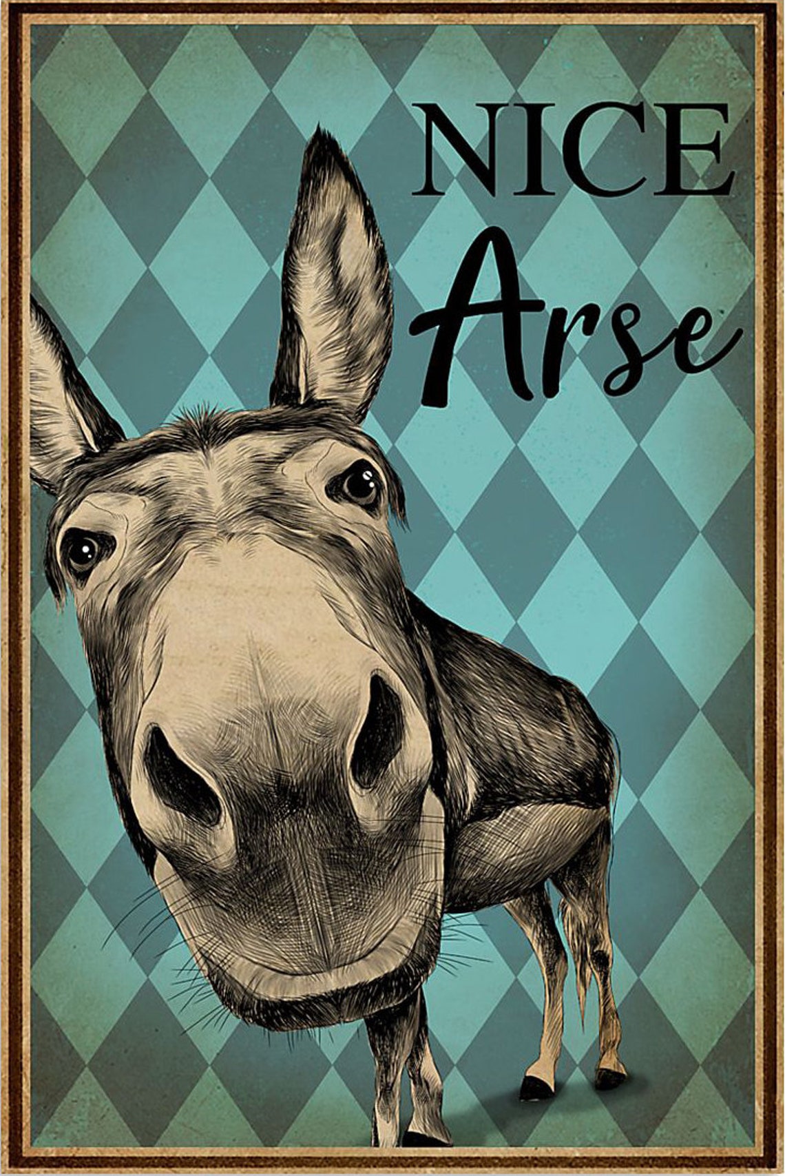 Mint Nice Arse Donkey Poster Etsy