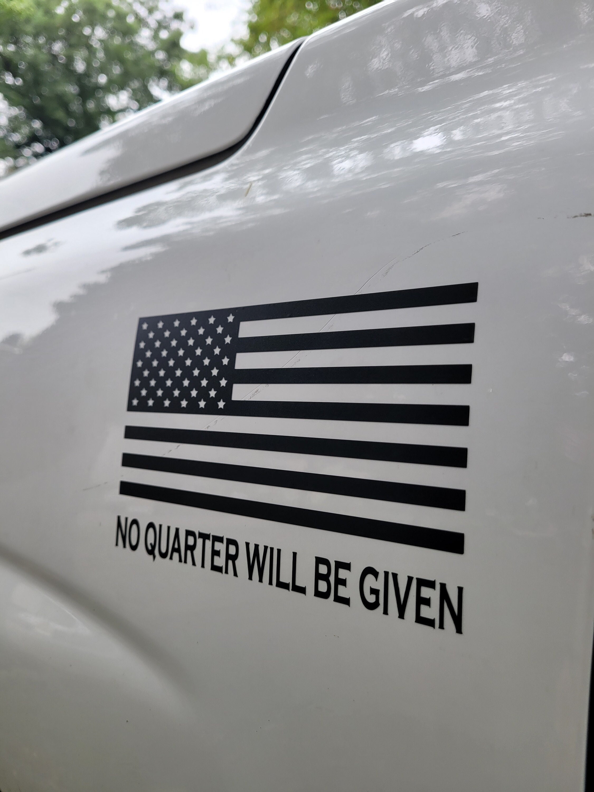 Black American Flag No Quarter Will Be Given Vinyl Sticker | Etsy