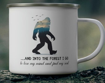 Bigfoot Mug, Sasquatch Camping Mug, Funny Bigfoot Mug, Bigfoot Gift, Bigfoot Lover, Gift for Him, Coffee Mug, Yeti Mug, Personalized Mug