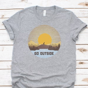Go Outside Shirt, Vintage Sunset Shirt, Camping Shirt, Hiking Shirt, Outdoorsy Shirt, Nature Lover Shirt, Wanderlust