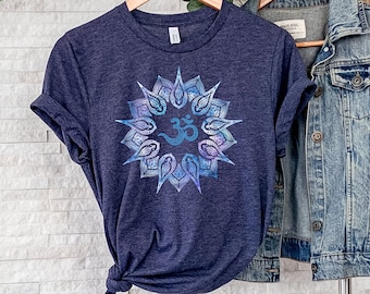 Camisa Om, Camisa Mandala, Camisa Geometria Sagrada, Camisa Espiritual, Presente Espiritual, Camisa de Meditação, Top de Yoga, Camisa de Manifestação