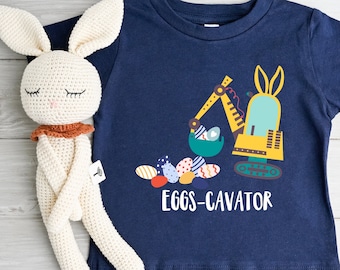 Koszulka Easter Eggs-Cavator, Zabawna koszulka Excavator, Dziecięca koszulka wielkanocna, Słodka koszulka wielkanocna, Koszulka na Wielkanoc, Zabawna koszulka wielkanocna dla małego chłopca