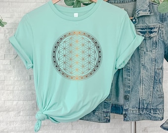 Camisa Mandala, Camisa Flor da Vida, Camisa Geometria Sagrada, Camisa Espiritual, Presente Espiritual, Camisa Meditação, Top Yoga, Camisa Manifestação