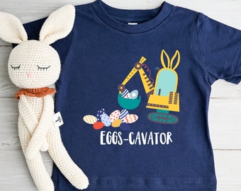 Koszulka Easter Eggs-Cavator, Zabawna koszulka Excavator, Dziecięca koszulka wielkanocna, Słodka koszulka wielkanocna, Koszulka na Wielkanoc, Zabawna koszulka wielkanocna dla małego chłopca