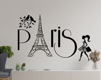 Eiffel Tower Wall Decal,Paris Wall Art,Eiffel Tower Wall Sticker,Vinyl Letter,City Decal,Paris Lover Wall Decal,Paris Wall Decal  CY0017