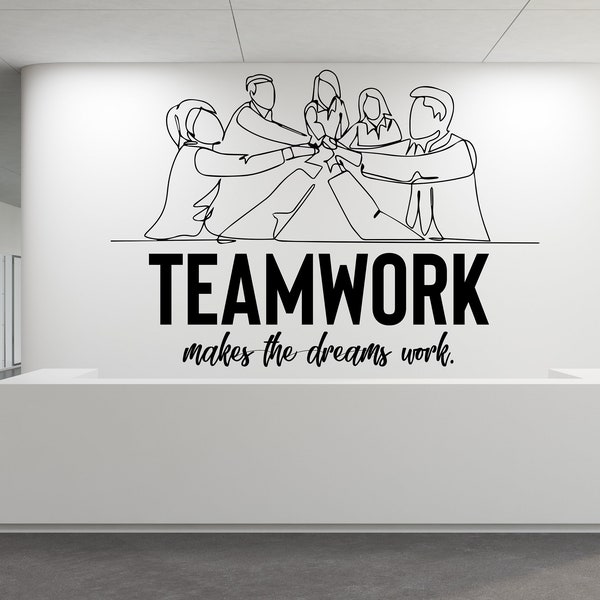 Team Wall Decal,Office Wall Art,Team work Quote,Wall Sticker,Vinyl Letter,Office Decal,Motivation,Office Poster,Work Decor TEW0003