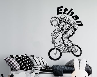 Personalized Spaceman Wall Decal,Personalized Astronaut Wall Decal,Vinyl Letter,Astronaut Wall Sticker,Space Wall Art,Boys Room Decor PZ0373