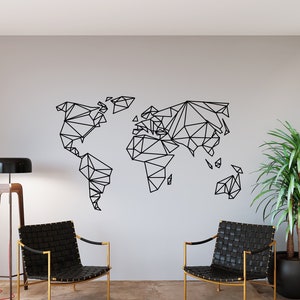 Décalcomanie murale du monde, art mural centre de la carte de voyage, Sticker mural de voyage, décalcomanie carte du monde, décalcomanie murale amateur de voyage, lettre en vinyle, décalcomanie avion CY0042