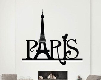 Eiffel Tower Wall Decal,Paris Wall Art,Eiffel Tower Wall Sticker,Vinyl Letter,City Decal,Paris Lover Wall Decal,Paris Wall Decal  CY0050