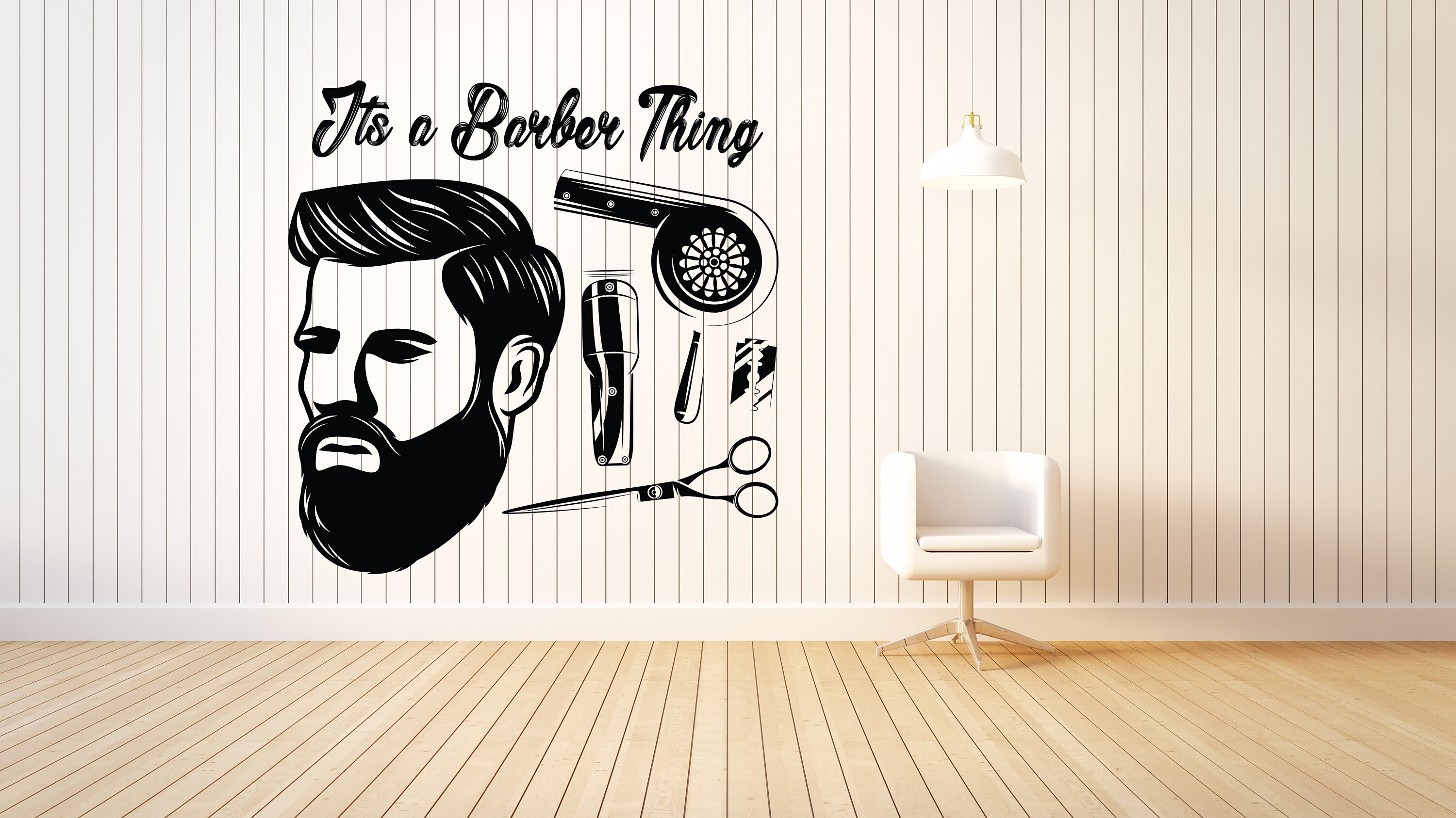 Barber Shop Wall Decal Hair Salon Wall Art Barber Shop Wall - Etsy