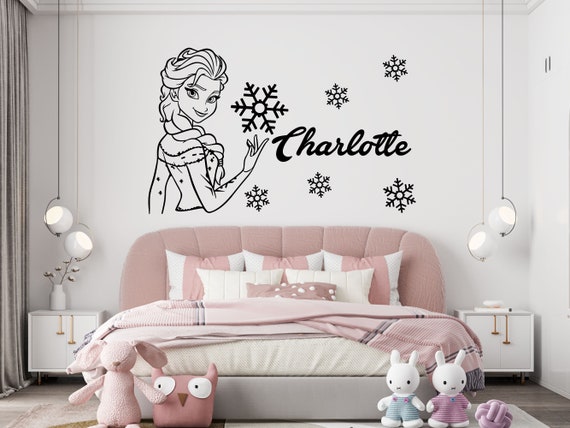 Personalized Wall Sticker Custom Vinyl Decal Elsa Anna Queen - Etsy Hong  Kong