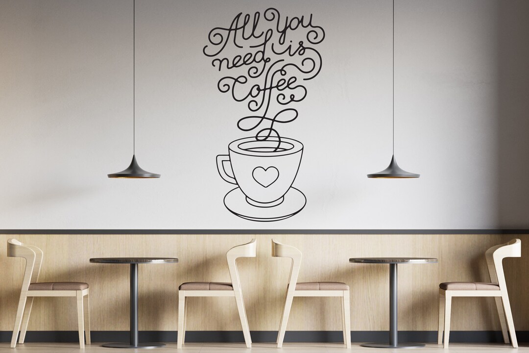 Coffee Wall Decal, Kitchen Decal, Dining Room Decal, Coffee Sticker, Coffee Decal, Coffee Shop