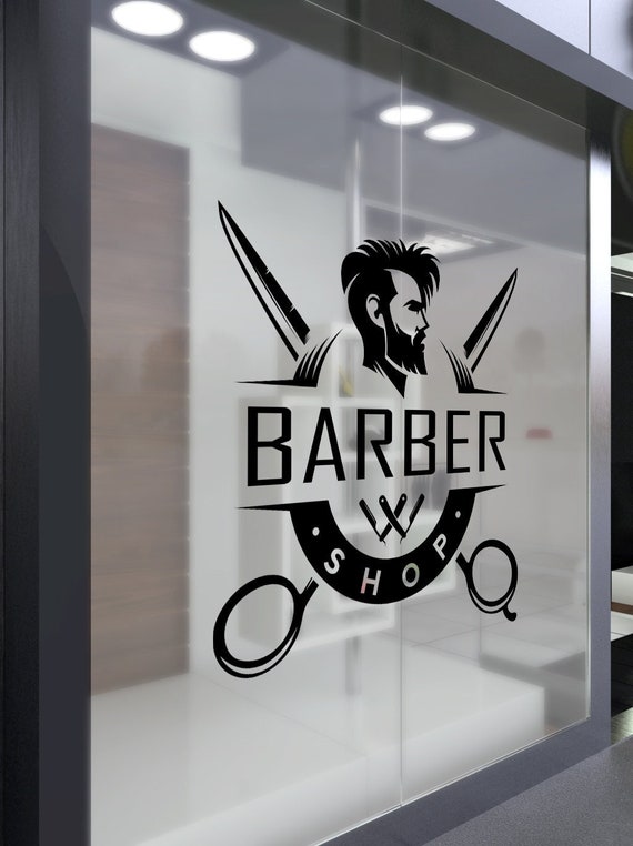 White Vinyl 'By Appointment Only Shears' Decal - Window Sign For Salon Or Barber Shop