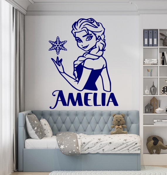 Personalisierter Wandtattoos Elsa Anna Queen, Prinzessin Elsa Aufkleber,  Frozen Elsa und Anna Aufkleber, Kinderzimmer Dekor NRS0009