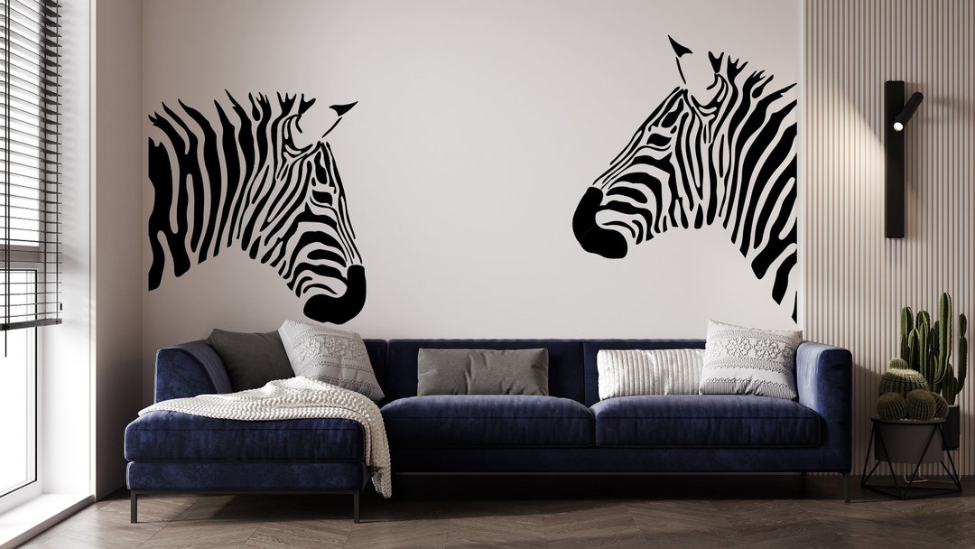 Zebra Wall Decal Zebra Wall Sticker Zebra Wall Sticker Zebra Home Decor Animal Wall Decal Animal