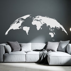 Carte du monde Decal Mural Carte Wall Decal Carte Wall Sticker World Wall Art World Wall Sticker Window Sticker Window Vinyl Decal OFC0128