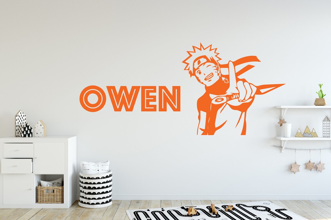 Personalized Naruto Name Wall Decalkids Personalized Wall Etsy