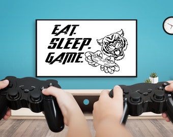 Eat Sleep Game Wall Decal,Game Wall Art,Best Gamer Wall Sticker,Vinyl Letter,Video Game Wall Decal,Gaming Wall Decor,Window Sticker GE0095