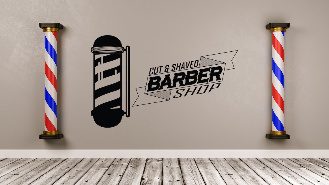 Barber Shop Wall Decal Hair Salon Wall Art Barber Shop Wall Etsy UK