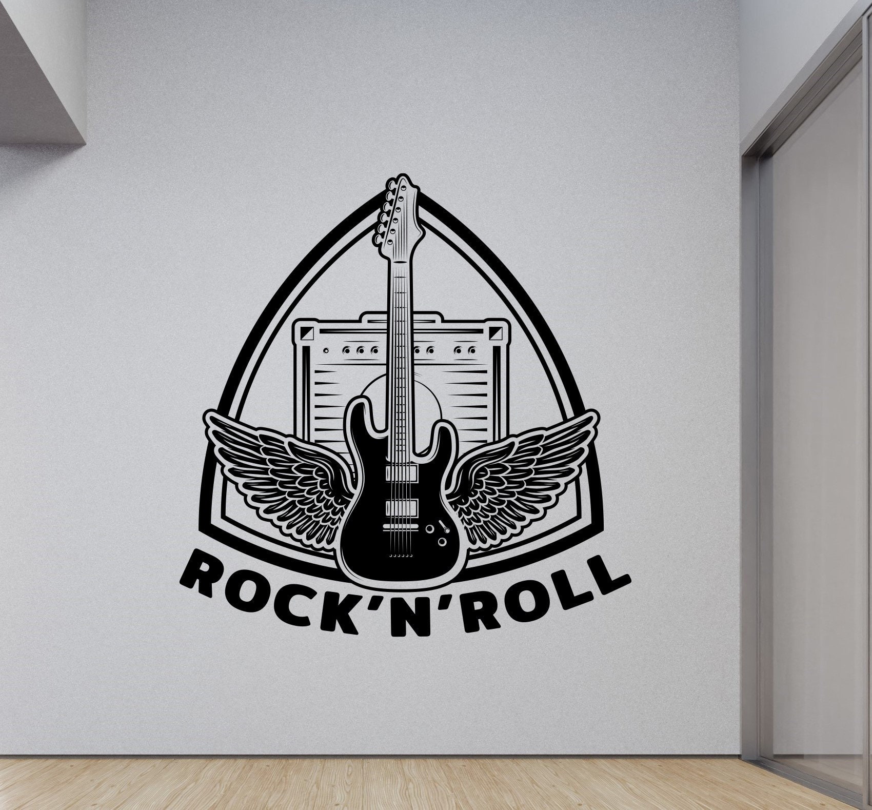 Guitar Wall Decalrock and Roll Guitar Wall Artacustic Guitar Etsy UK