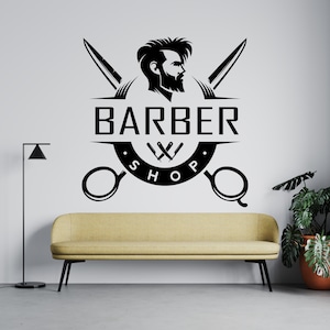 Barber Shop Wall Decal Hair Salon Wall Art Barber Shop Wall - Etsy