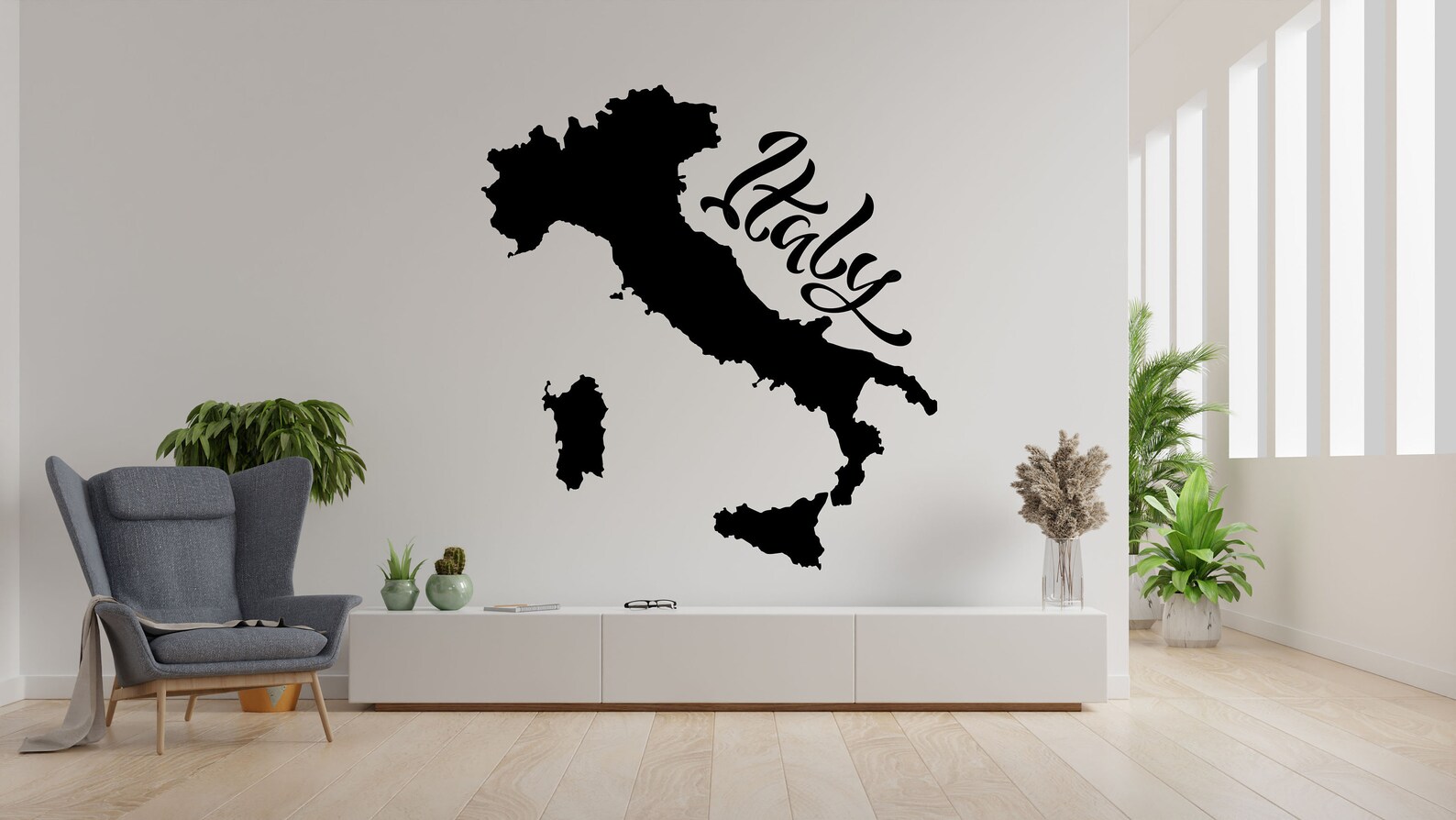 Italy Map Wall Decal Wall Decalrome Wall Artitaly Wall Etsy