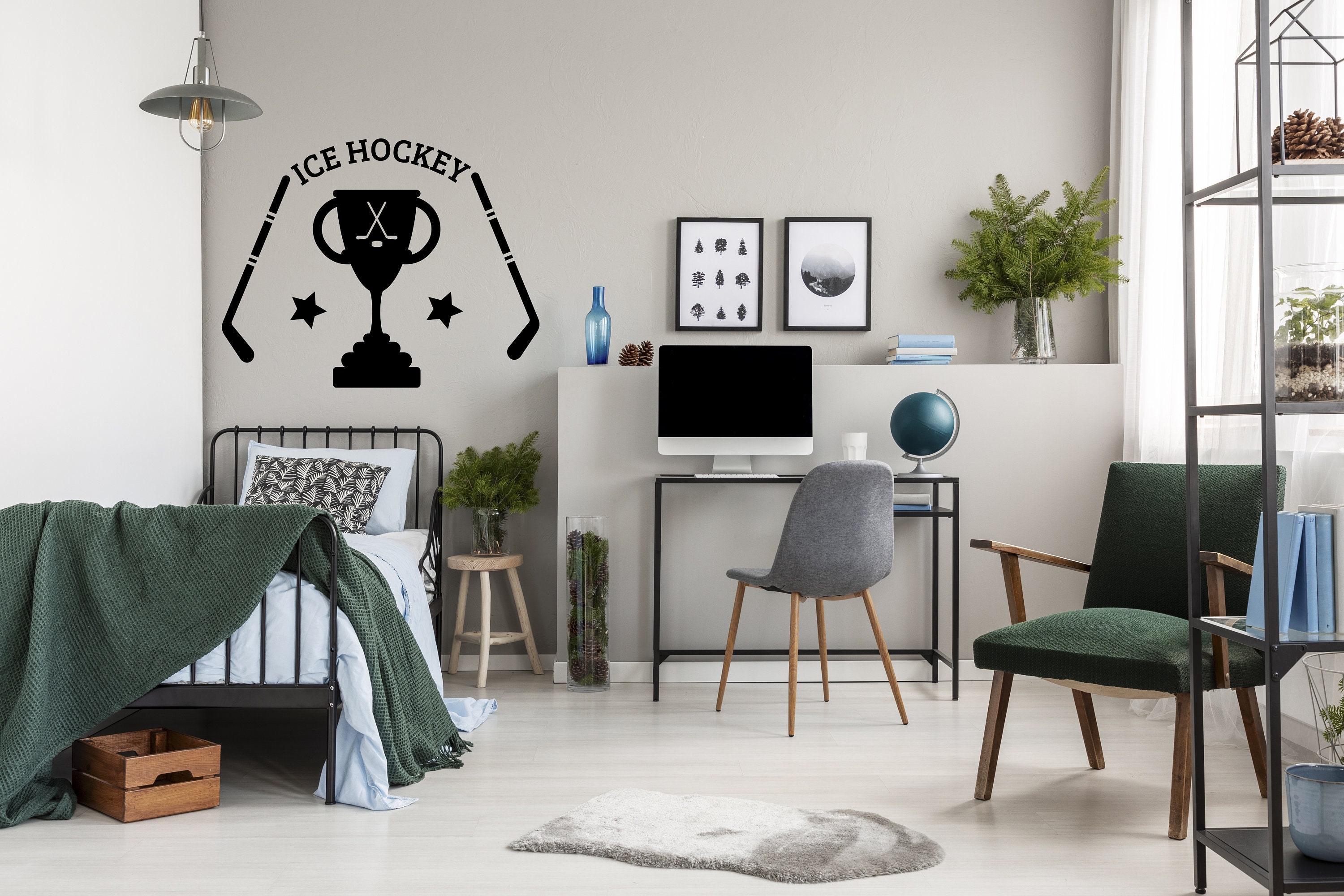 Hockey-Wand-Aufkleber Eishockey-Wand-Kunst | Etsy