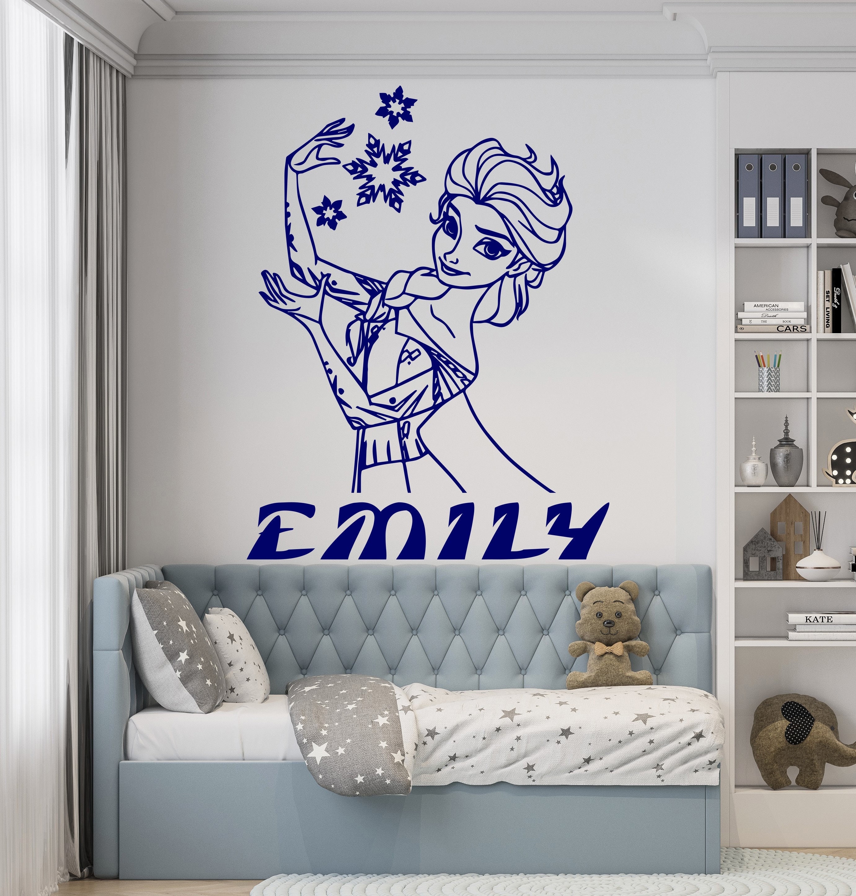 Personalized Wall Sticker, Custom Vinyl Decal Elsa Anna Queen