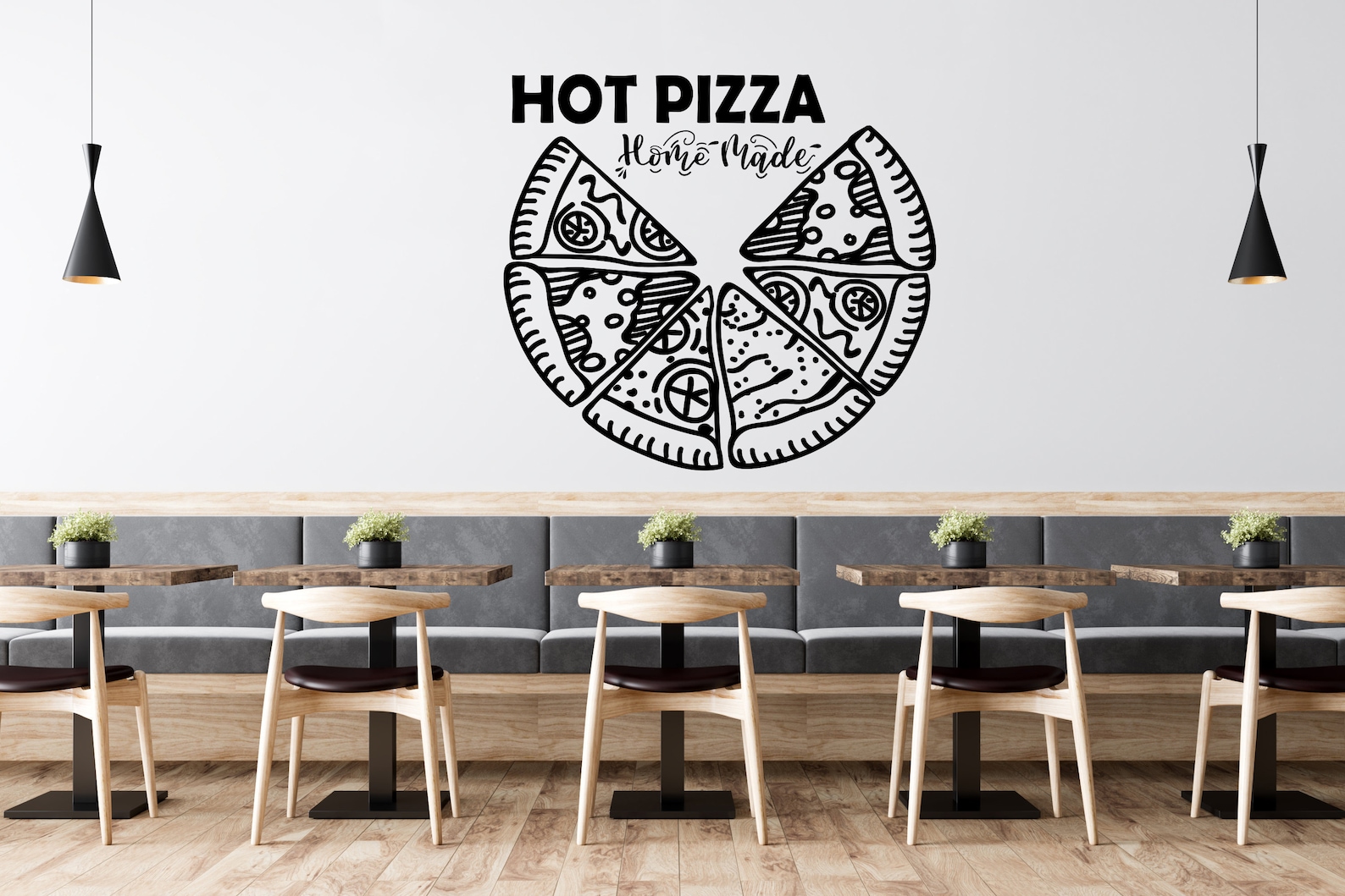 Pizza Wall Decalpizza Shop Wall Artpizza Restaurant Wall Etsy