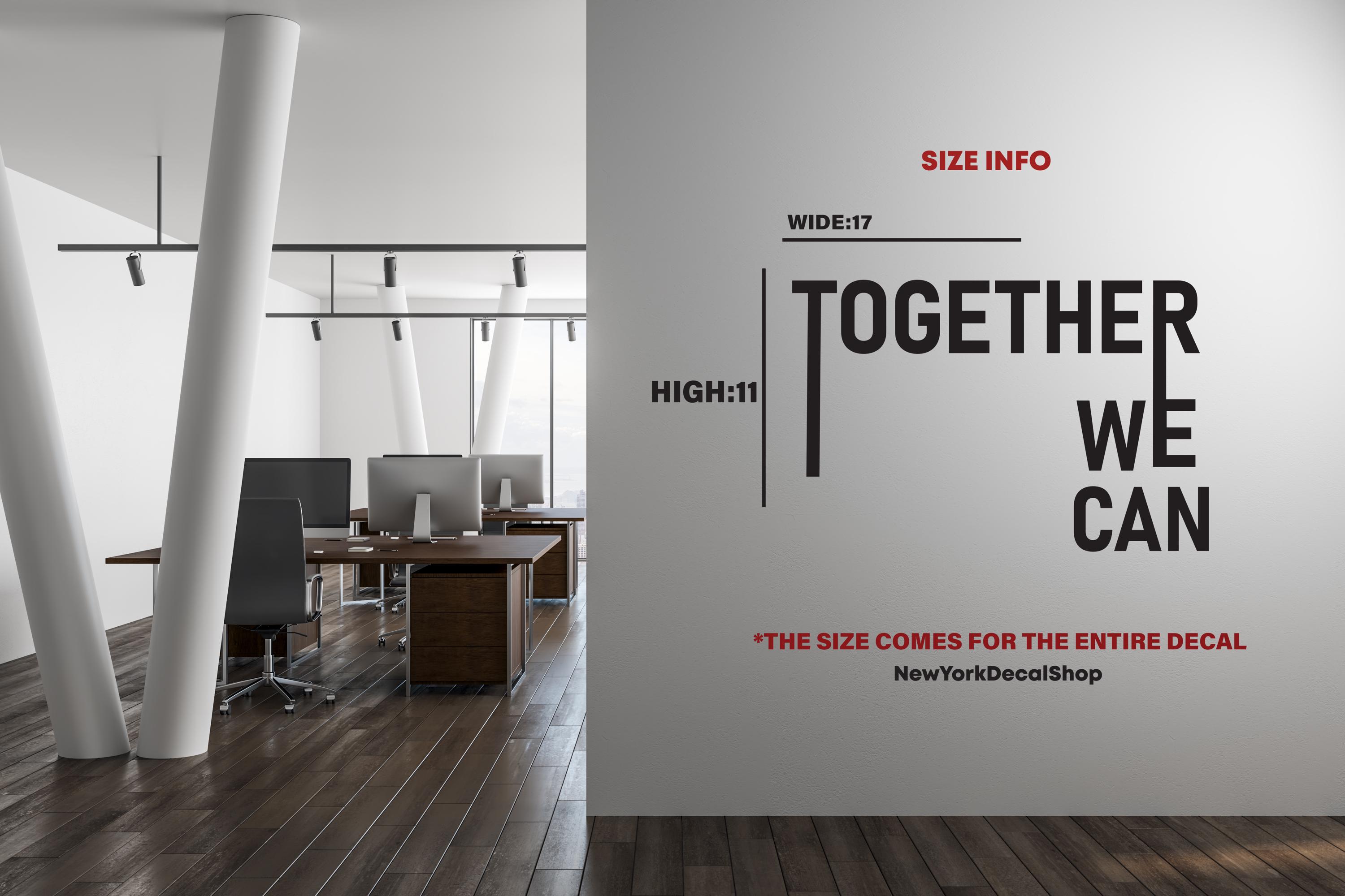 Teamwork Office Wall Decal Motivation Quotes Decal Office Wall Sticker ...