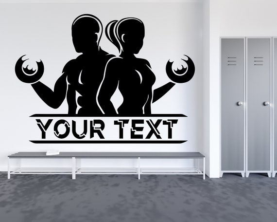 Autocollant Vinyle Personnalisé – Citation Motivation Home Gym – Pour Mur Ou Poubelle