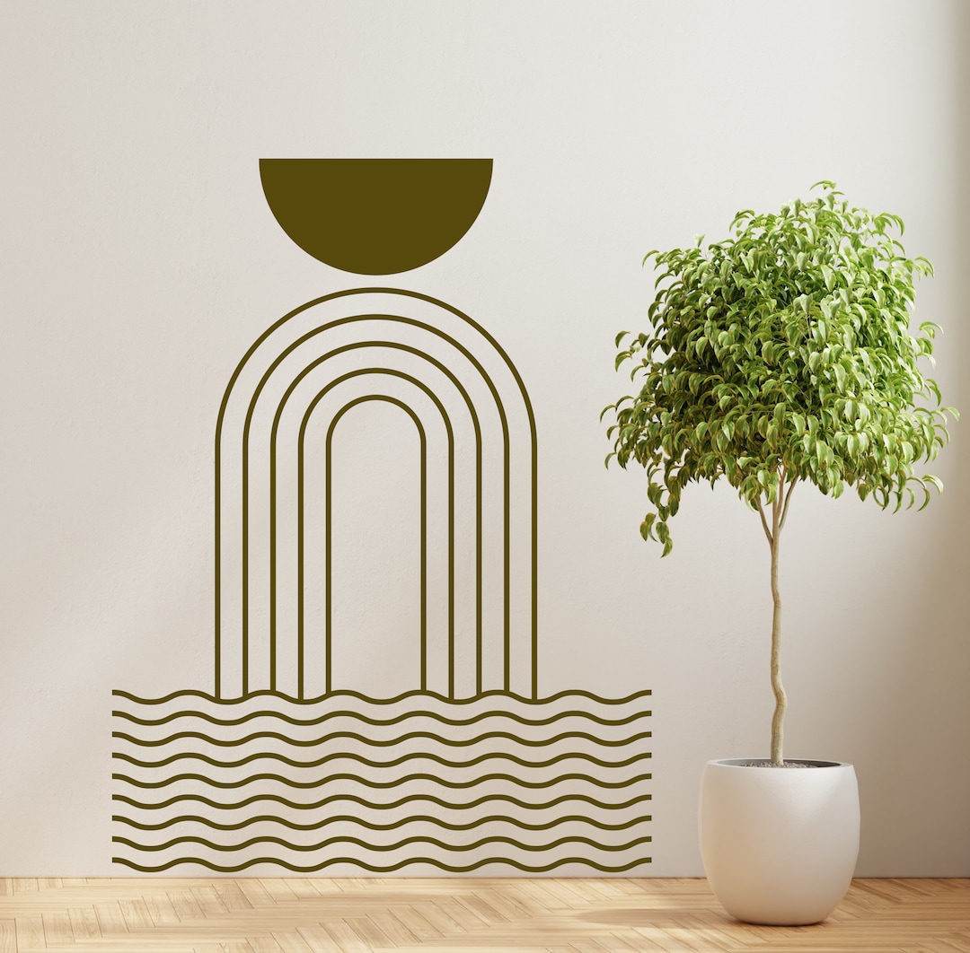 Murwall Geometric Wall Decals Soft Boho Style Arch Wall Stickers Room ...