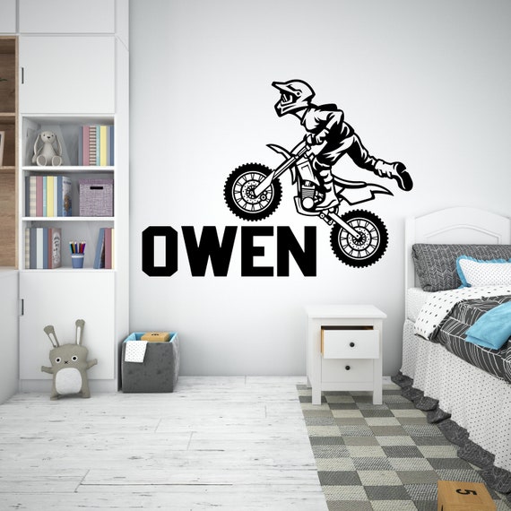 Personalized Motocross Wall Decal,Motocross Wall Art,Personalized  Motorcycle Wall Sticker,Motocross Wall Decal,Motocycle Wall Art PZ0272